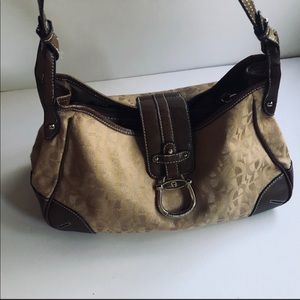 Etienne Aigner gold/brown shoulder hobo bag